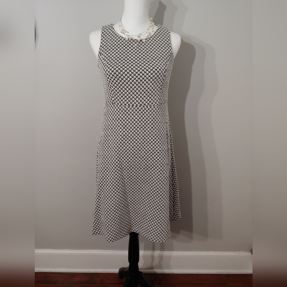 Loft petite black white dress